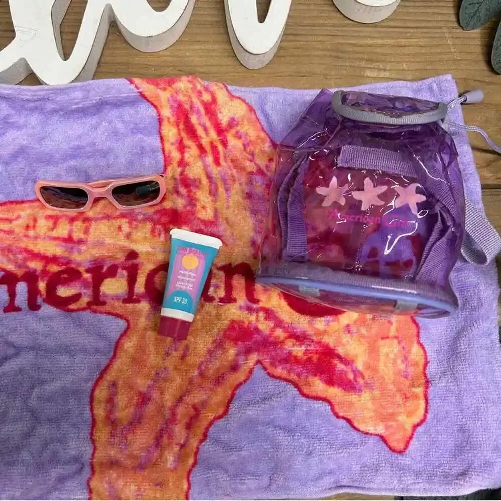 American Girl of Today Summer Beach Towel Tankini Sunglasses Sandals Tote - Picture 3 of 8